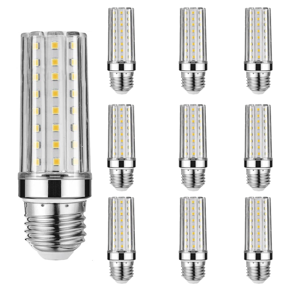 12 W 20 W 24 W 3000 K Warmweiß 6000 K Tageslichtweiß, 1000–2000 Lumen, E27-Sockel, Nicht dimmbar, LED-Maisglühbirne, Standardersatz, 10er-Pack (Silber)
