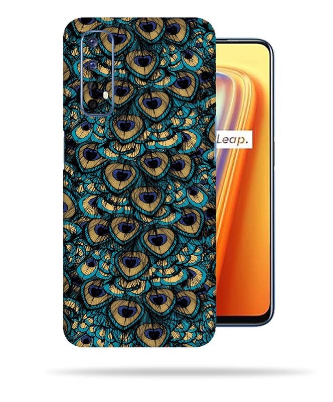 Image of Peacock Feather Skin Back Protector Film Ultra Thin Scratch Resistant Vinyl (Not Case and Cover) for Realme 7