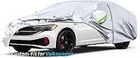 Vista 8 de Funda para automóvil con ajuste personalizado para Volks-wagen, funda de automóvil de 7 capas impermeable para todo tipo de clima, para exteriores