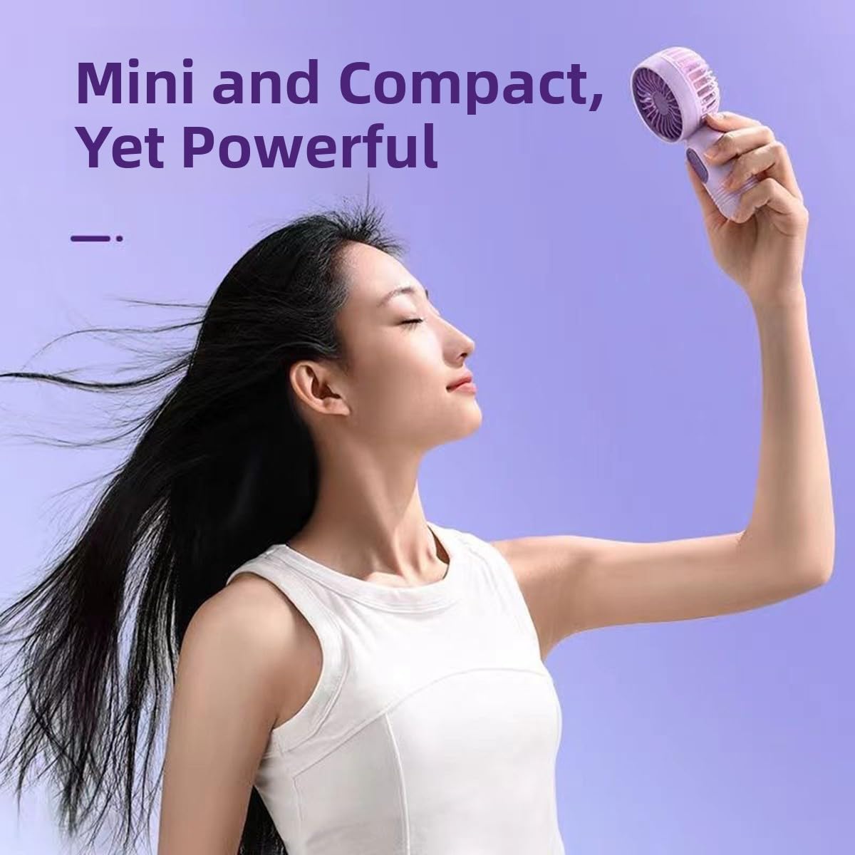 Mini ventilador portátil recargable por USB, ligero, velocidad del viento ajustable para alivio del calor en verano, ideal para uso diario, bonito diseño