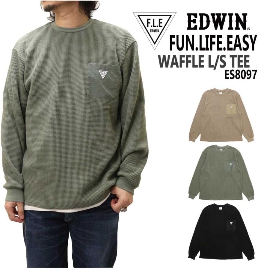 [エドウィン] F.L.E ワッフルロングスリーブTシャツ 長袖 メンズ ES8097-75