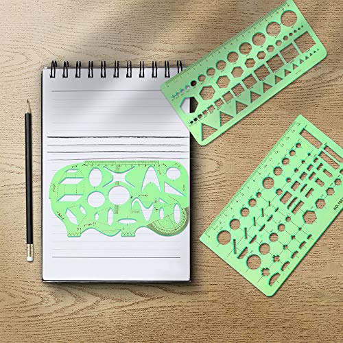 Geometric Drawings Templates Measuring Geometry Rulers 15 Pcs With 1 Pack File Bag For Design School Studying Office Building… #TOP3