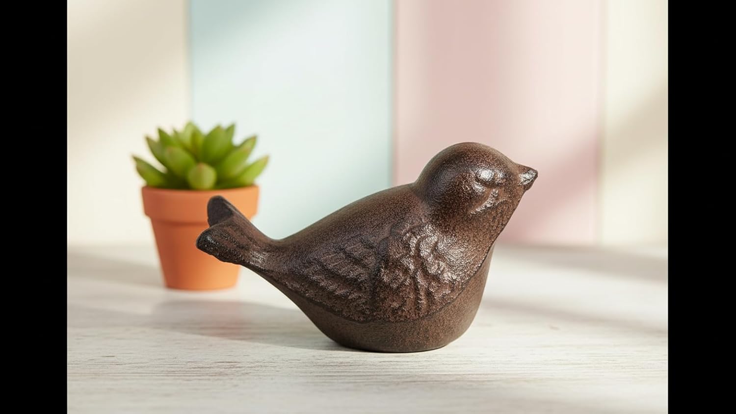 Comfy Hour 3.5" Heavy Duty Cast Iron Bird Figurine, Decorative Vintage Brown Sparrow Statue for Farmhouse Home Decor, Shelf, Mantel & Tiered Tray, Bird Lovers Gift, 1 pc - Image 6