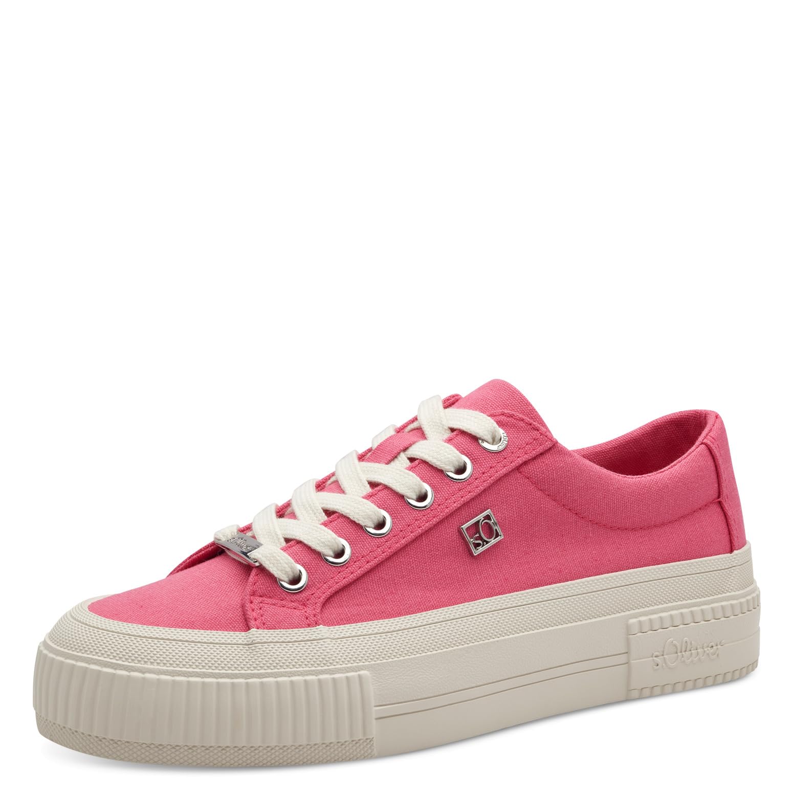 s.Oliver Women's Platform Trainers with Laces, Comfortable, Fuchsia, 7 UK