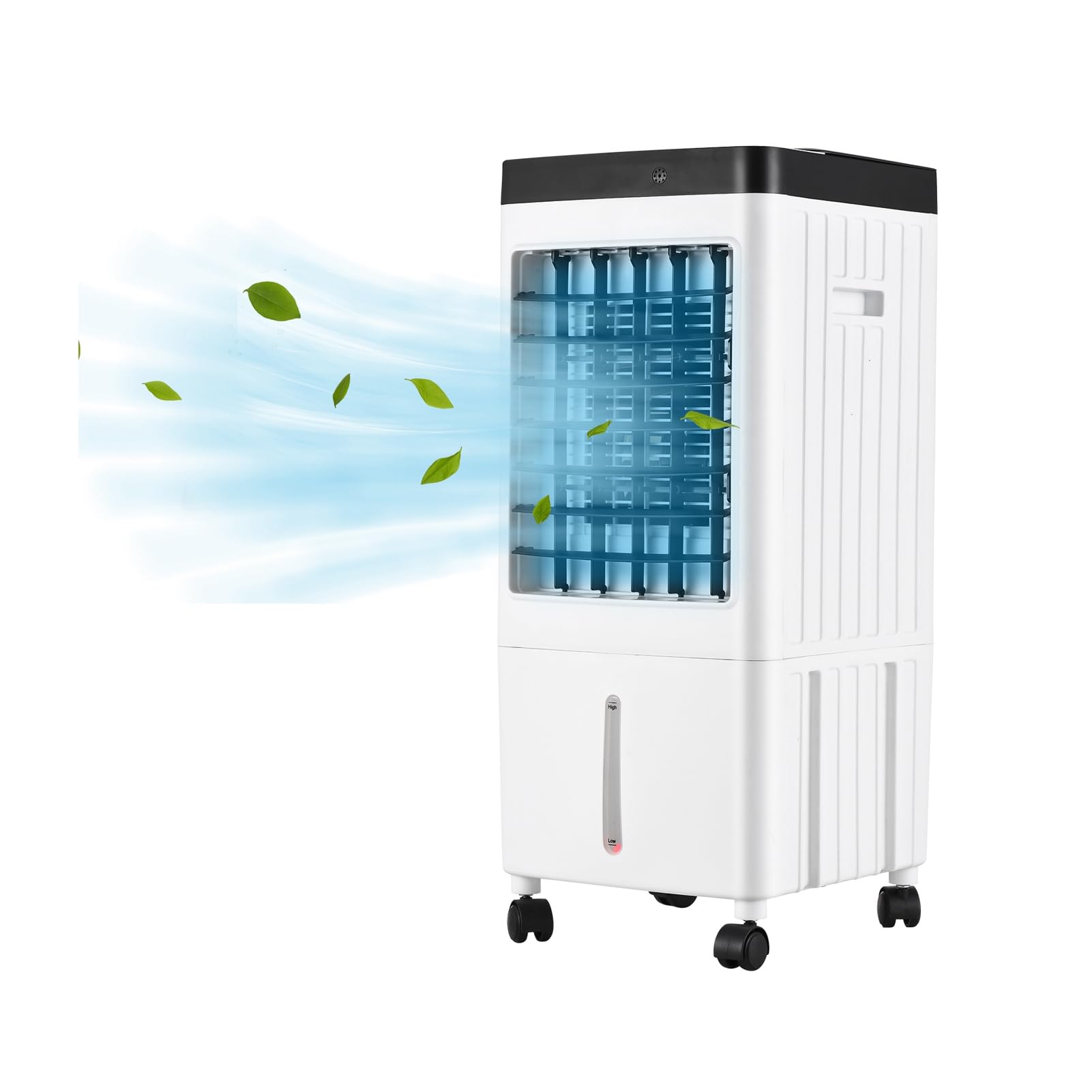 Aire acondicionado,HUIOP Ventilador de aire acondicionado portátil, enfriador evaporativo, máquina de enfriamiento de 3 velocidades con temporizador de 7,5 horas con Control remoto para habitación, ho