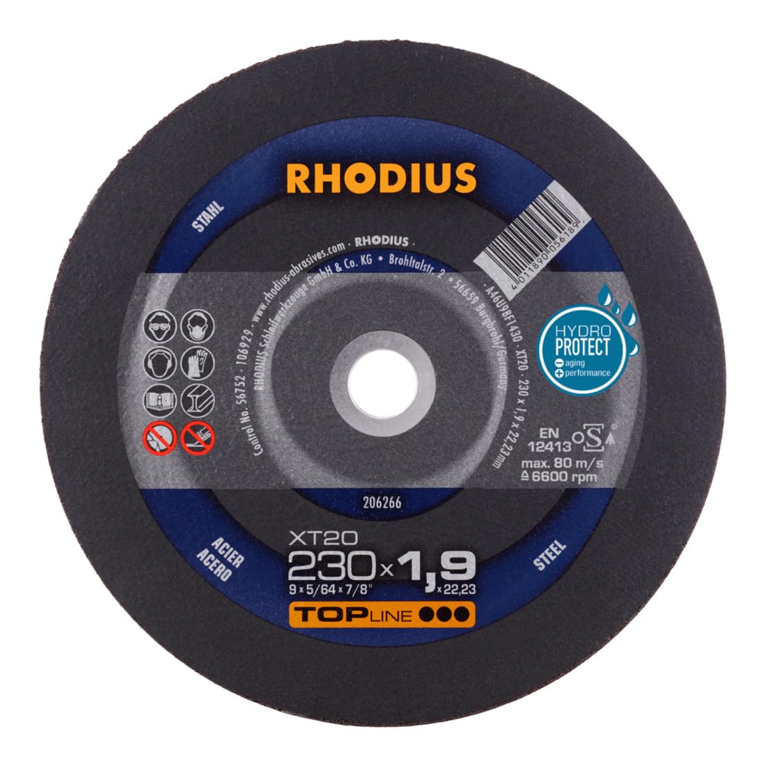 RHODIUS TOPline XT20 Extradünne Trennscheibe 230 x 1,9 x 22,23 mm 25 Stk