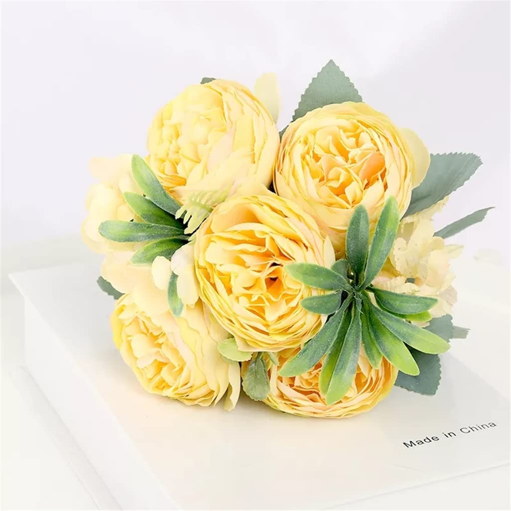 XDLEDMKIZ 30cm Rose Silk Peony Artificial Flower Pink Living Room Garden Wedding Decoration Fake Flowers Interesting