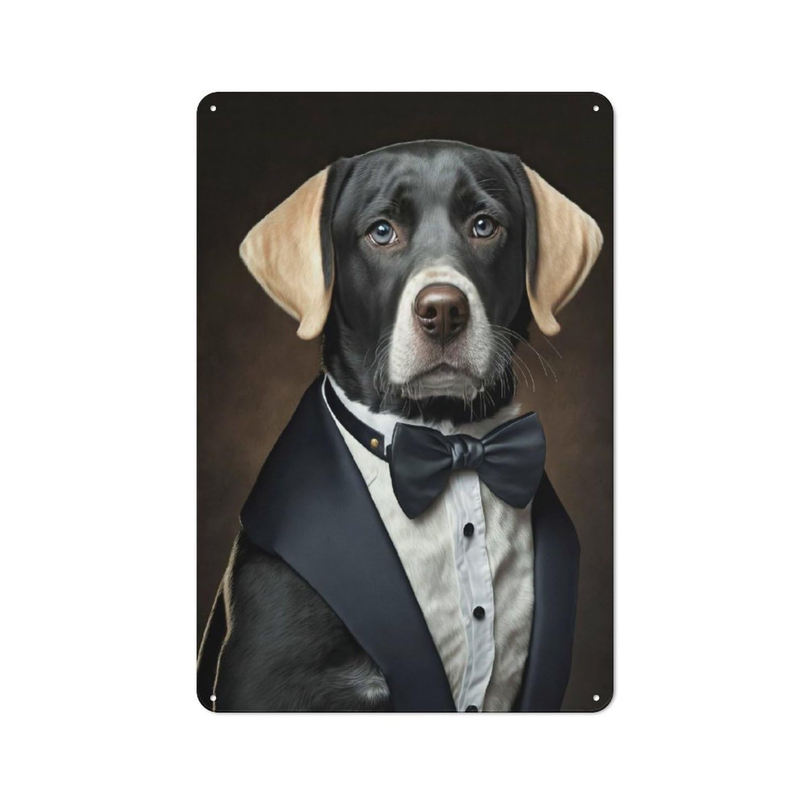 Well Dressed Labrador Dog Vintage Metal Sign 30x20cm, Nostalgic Pub Wall Decor for Pub, Home Bar, Shed Or Man Cave