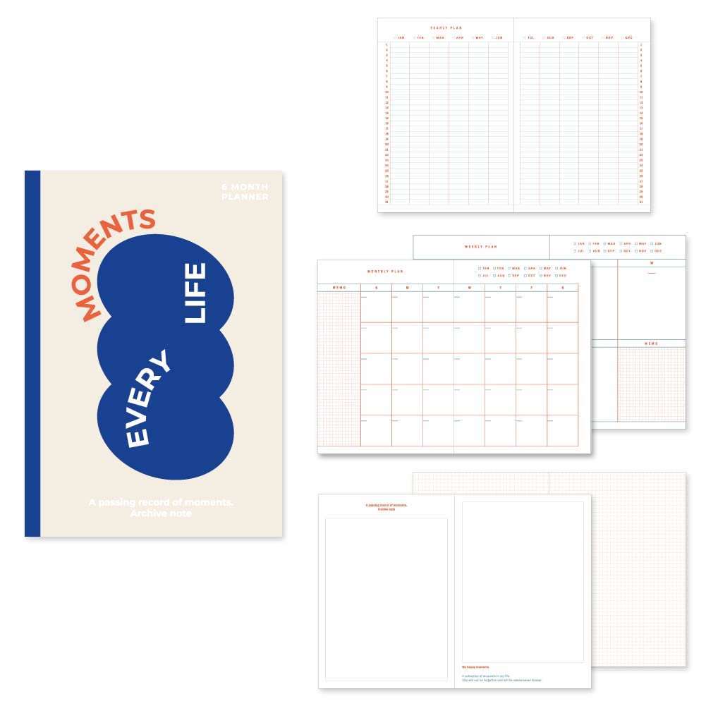 Monolike B6 Objet Diary 6 Month Planner, Blue - Academic Planner, Weekly & Monthly Planner, Scheduler โ image 1