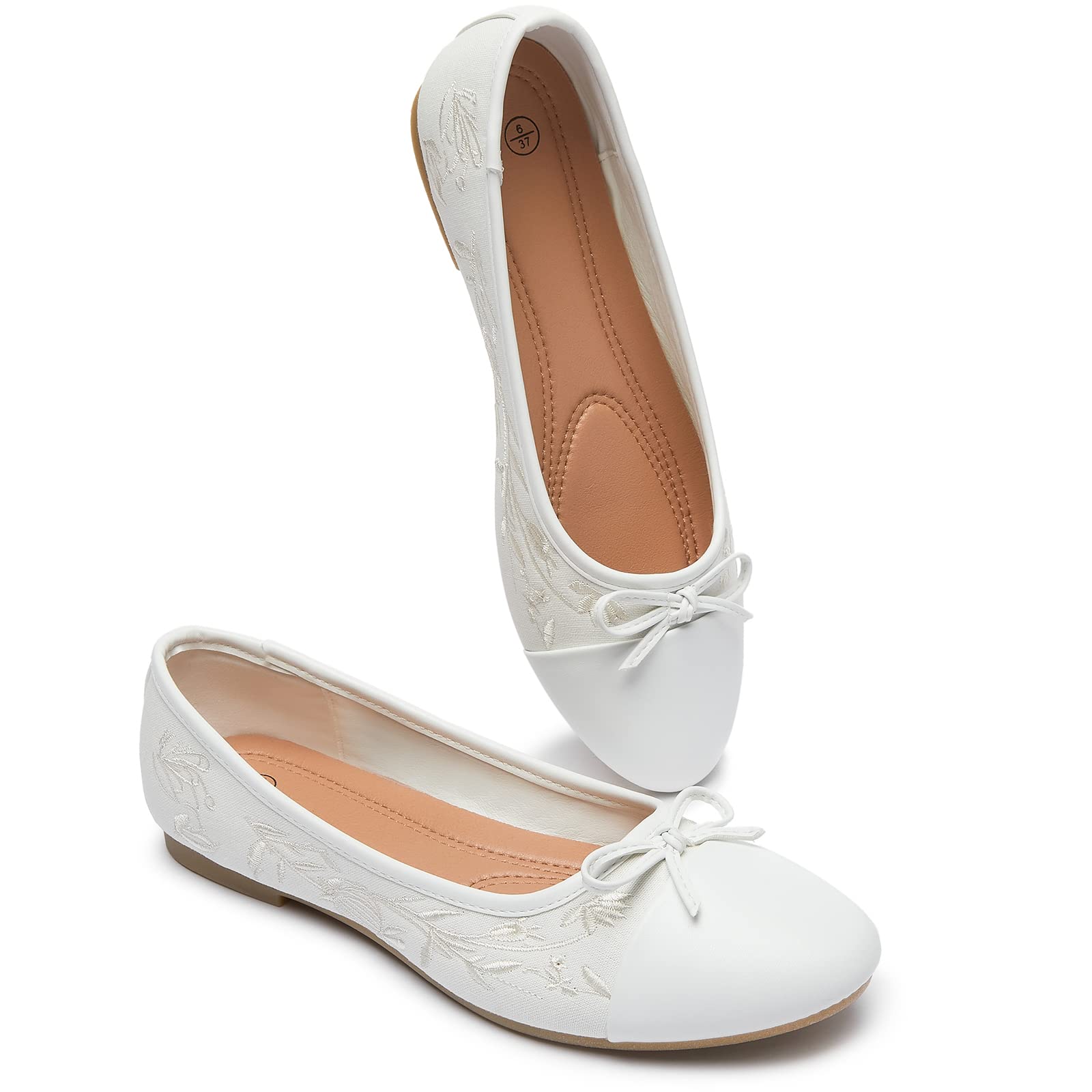 BABUDOG Womens Flats Shoes with Pomegranate Embroidery