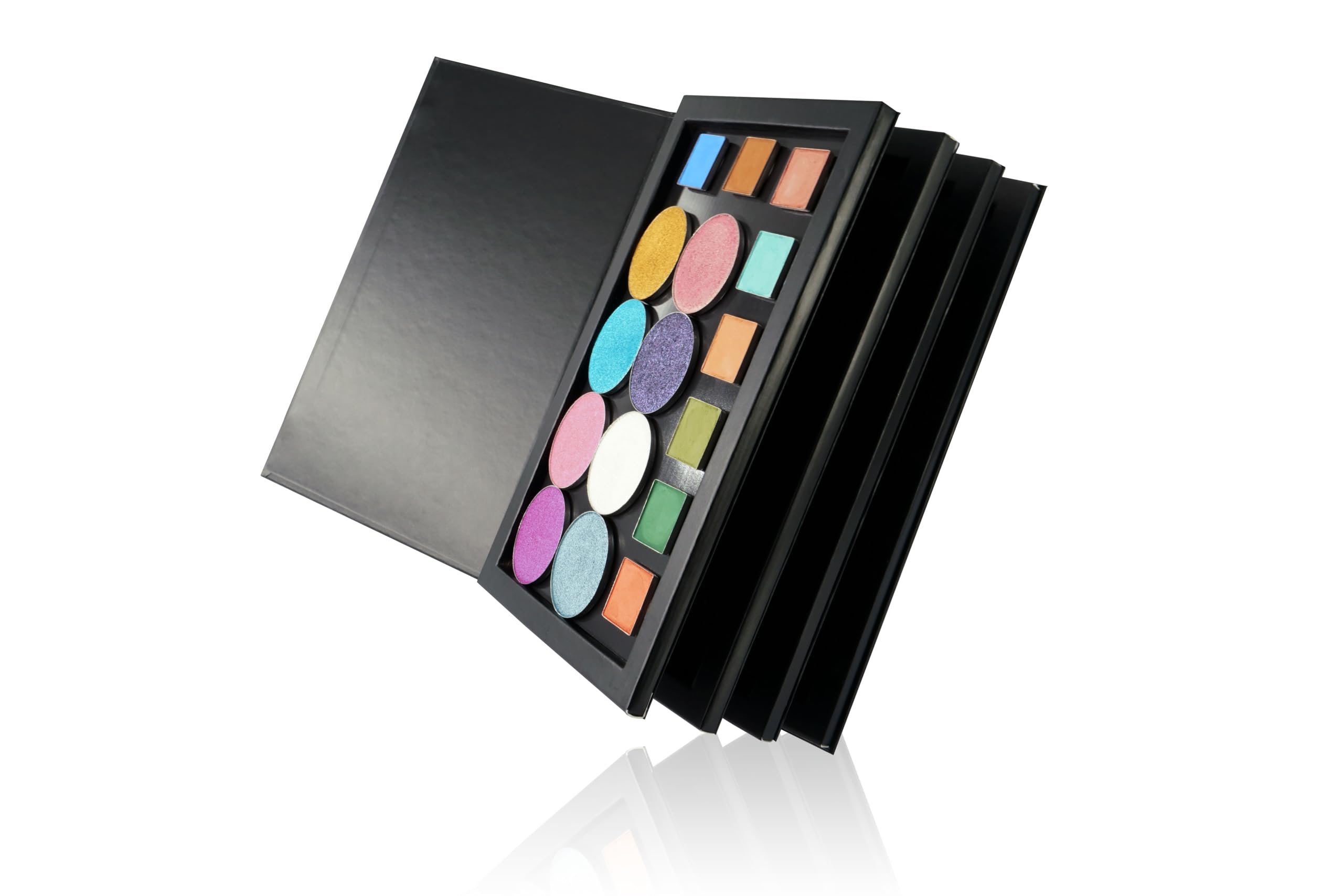 Coosei 4-Layer Book Shaped Magnetic Eyeshadow Palette Empty Makeup Storage Box For Eyeshadow Lipstick Blush Powder extra large big space