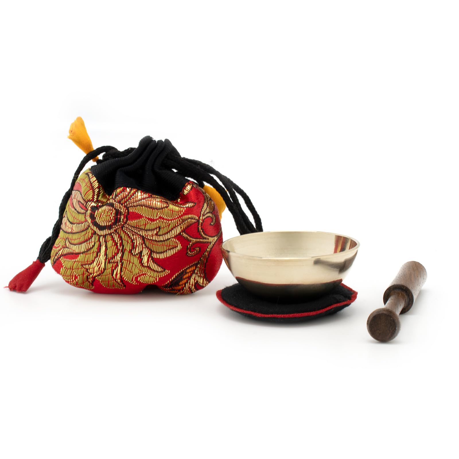 Klangschalen 5086 Mini Bol Chantant dans un Sac Rouge