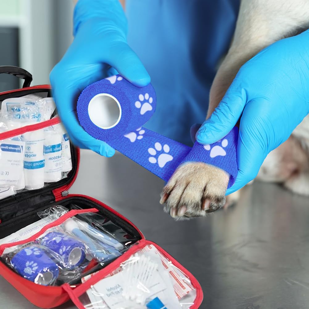 Kit de primeros auxilios para perros y gatos, 27 piezas, botiquín de viaje para perros, botiquín de primeros auxilios para mascotas, farmacia para perros, bolsa de emergencia para viajes y