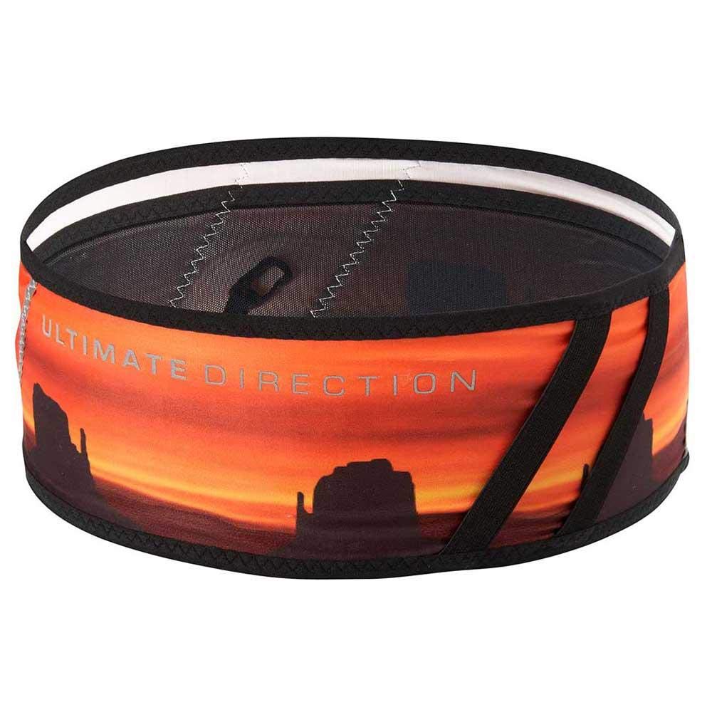 Ultimate Direction Comfort Belt, Running Belt with Built-in Pockets, Key Clip, Reflectivity, & More, Medium Desert