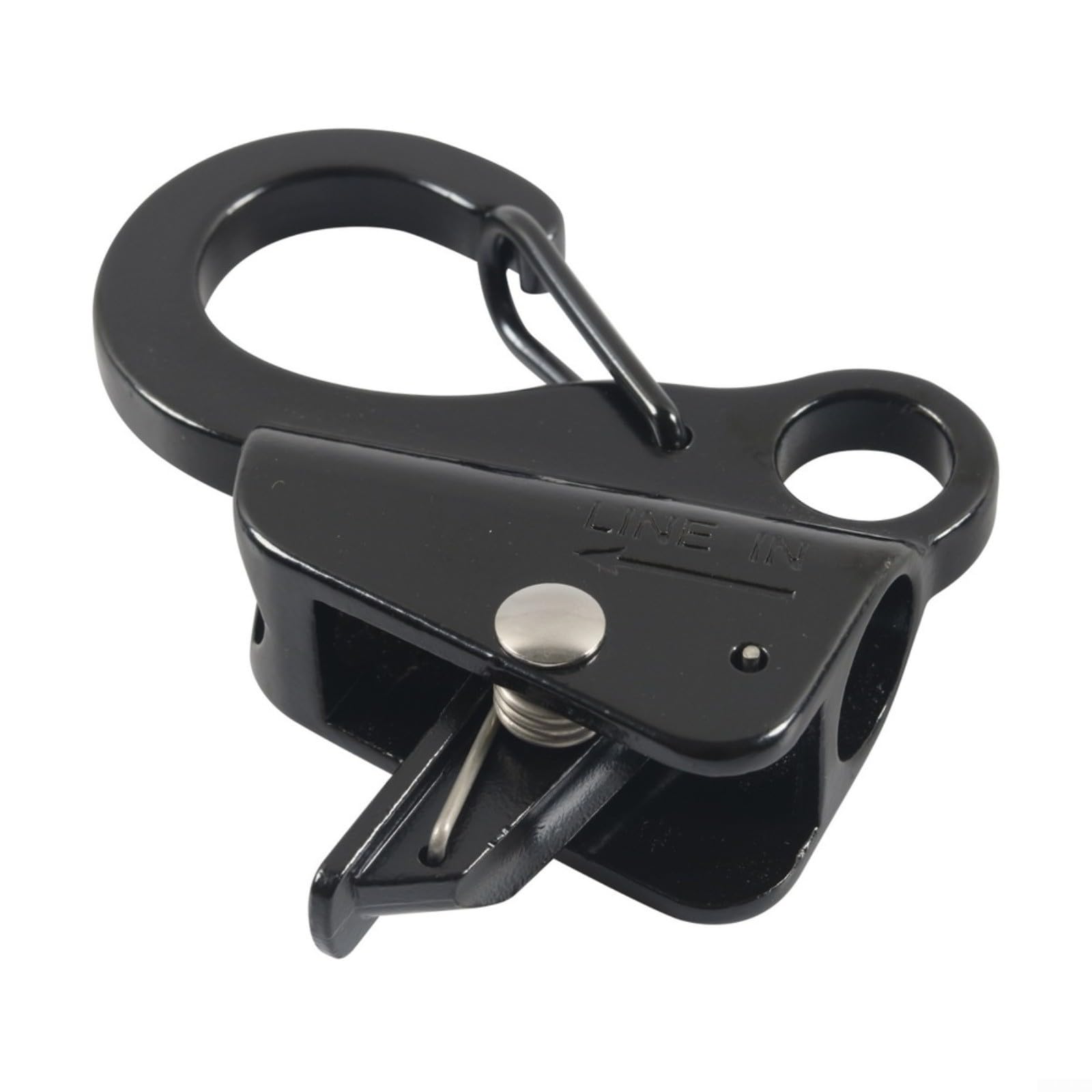 Gancho de anclaje deslizante ajustable de acero inoxidable 316, carga de 8000 libras, para cuerda de 3/20.3 cm-5/20.3 cm, negro, paquete de 4, para acoplamiento de barco (4)