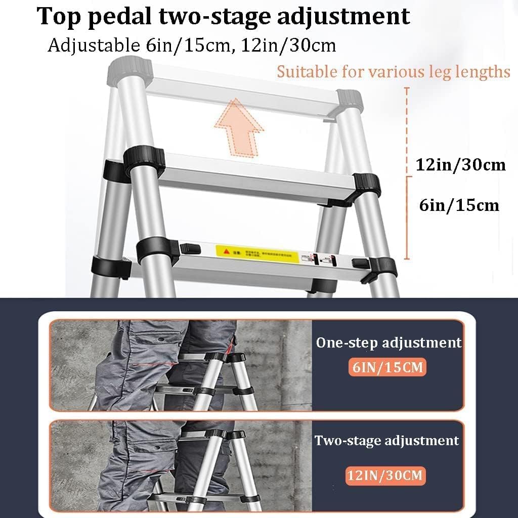 Step Ladder Portable Telescoping Ladders Folding Ladder Aluminum Step Ladder Household Industry Household Daily Step Ladders Folding Ladder Telescopic Ladder(Size:4 Step)