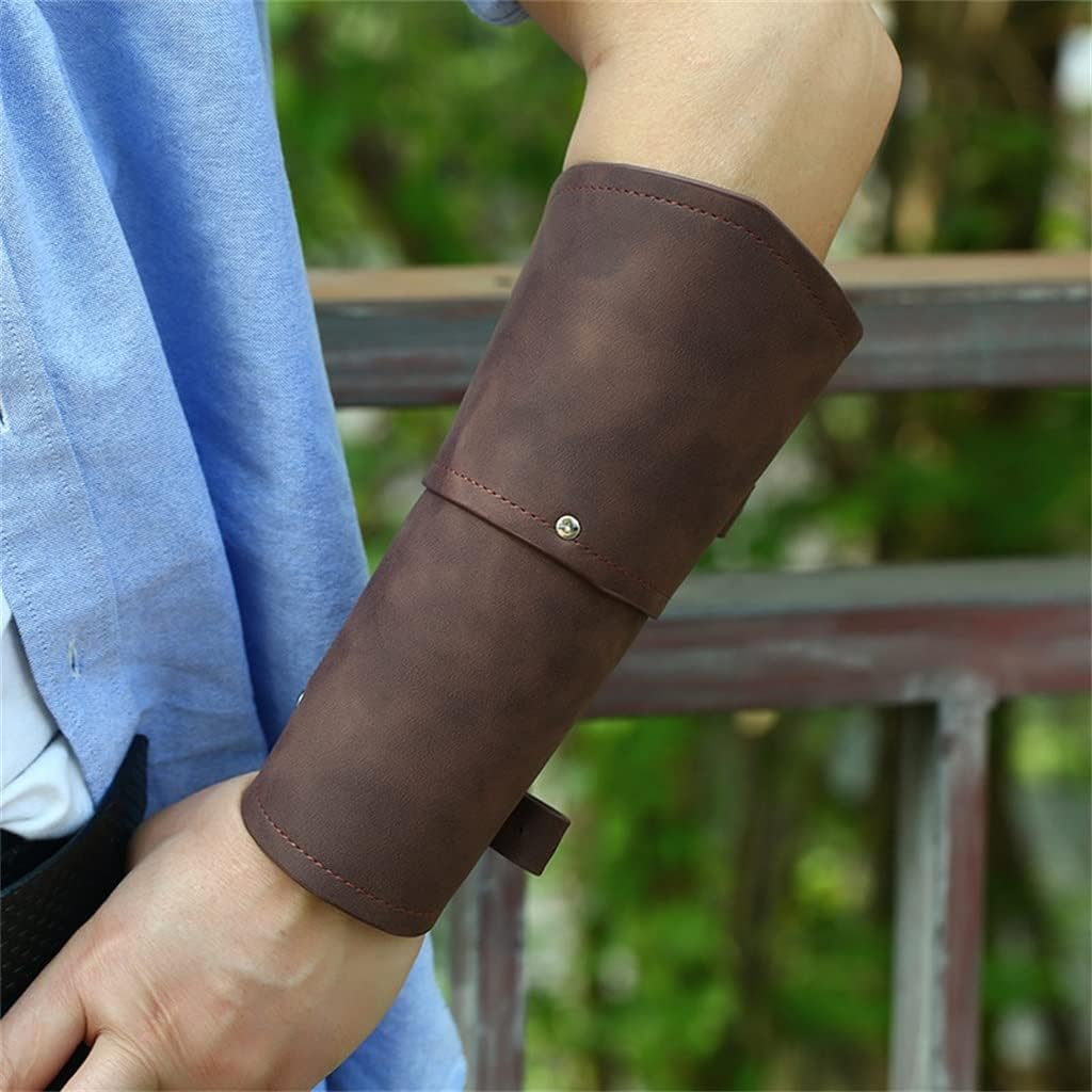 Medieval Armor Gloves Wide Cuff Bracers Bracelet Men Steampunk Gauntlet Knights Templar Leather