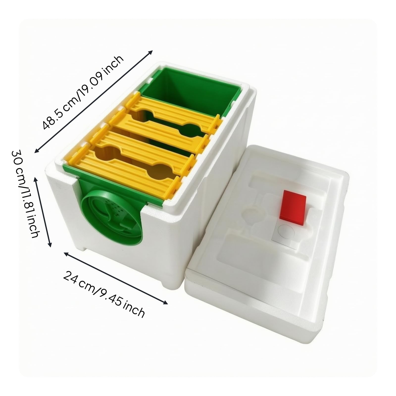 Colcolo Nid D'élevage Fécondation en Mousse | Stable, Boîte à Abeilles en Mousse, pour apière, 4 Cadres
