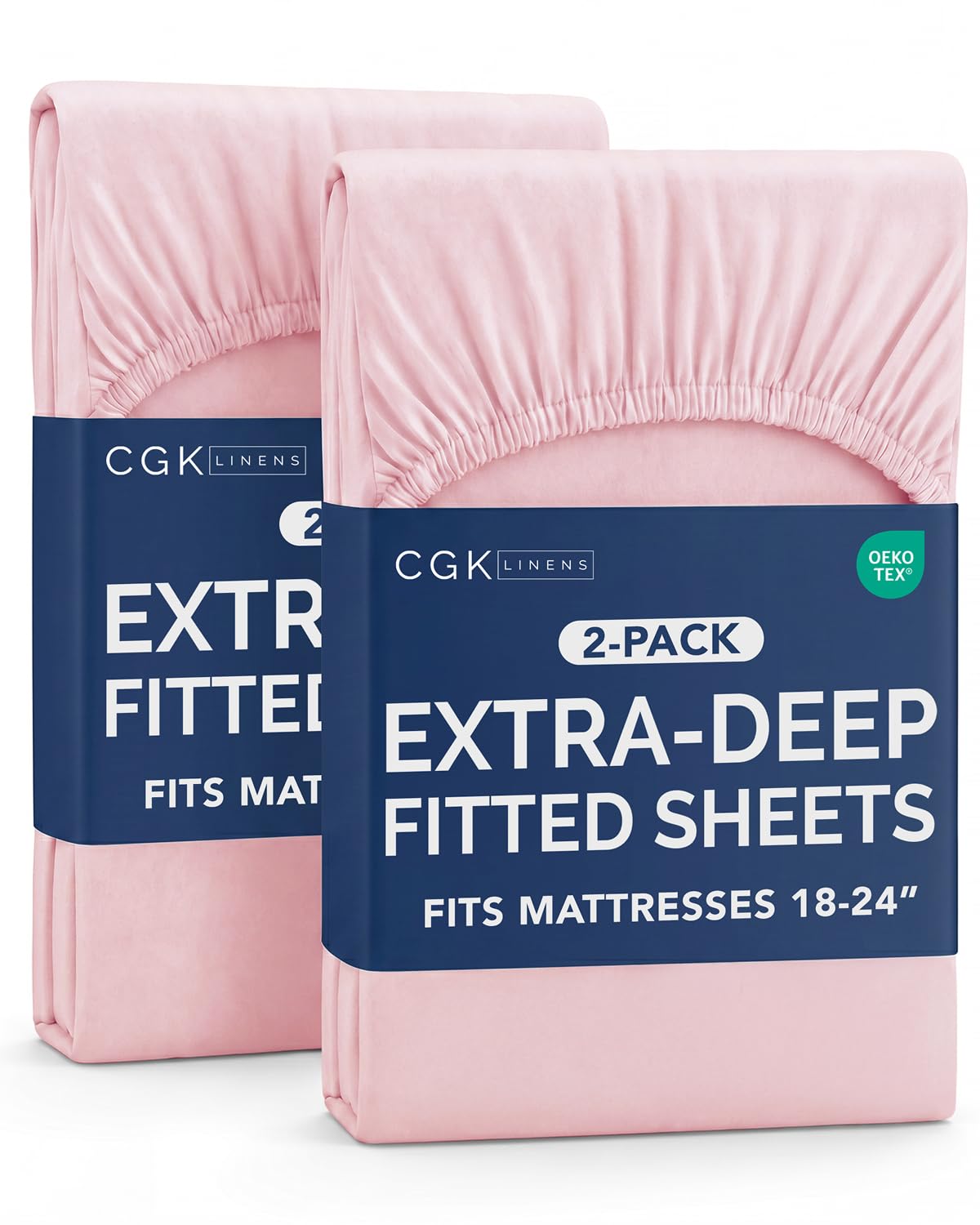 CGK Linens 2 Pack Extra Deep King Fitted Sheets - Lavender Pink