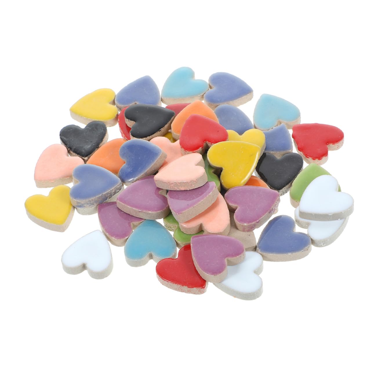 Mosaïque céramique cœur multicolore pour loisirs créatifs et art mural DIY