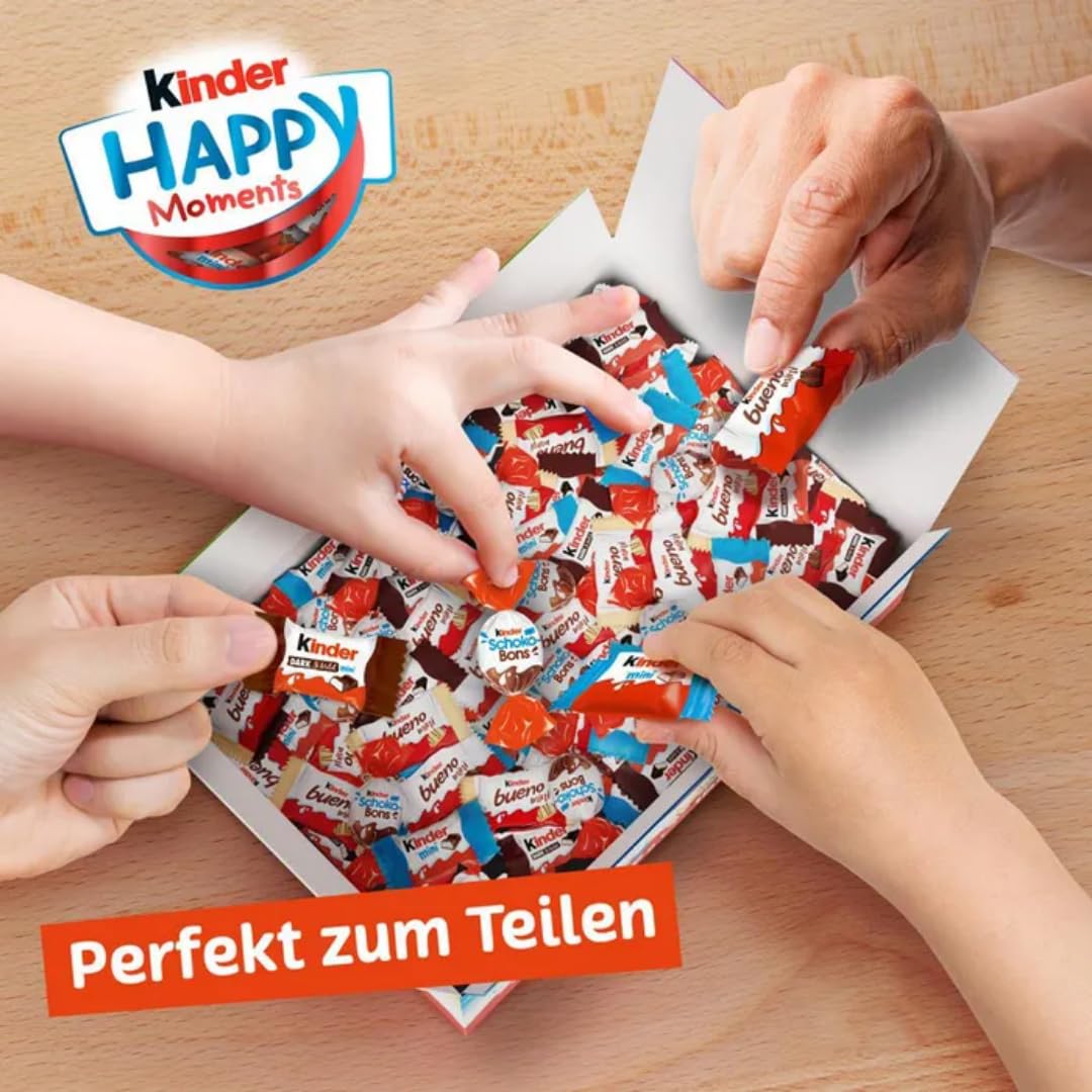 Kinder Minischokolade Happy Moments Mini Mix, Mini-Riegel, 334 Stück,2078 Gramm mit Pufai Grocery