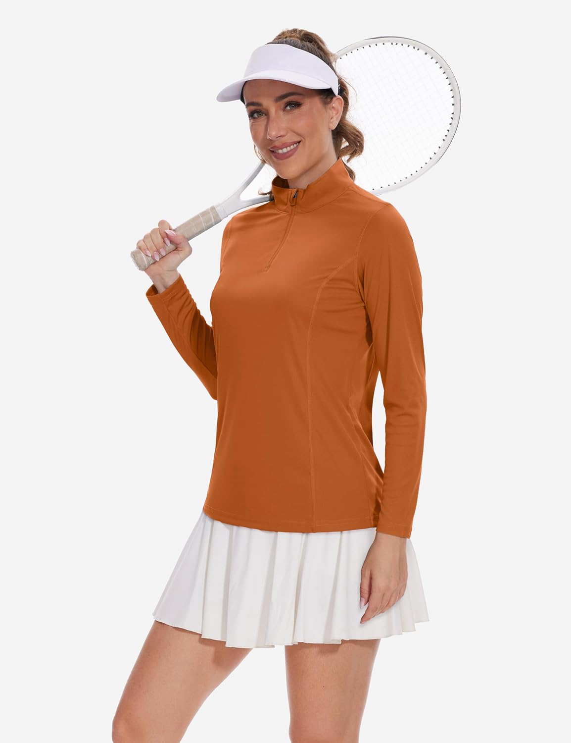 TACVASEN Women's Quarter Zip Pullover Golf Shirts UPF 50+ Long Sleeve Sun Shirts UV Protection Workout Tops - Image 6