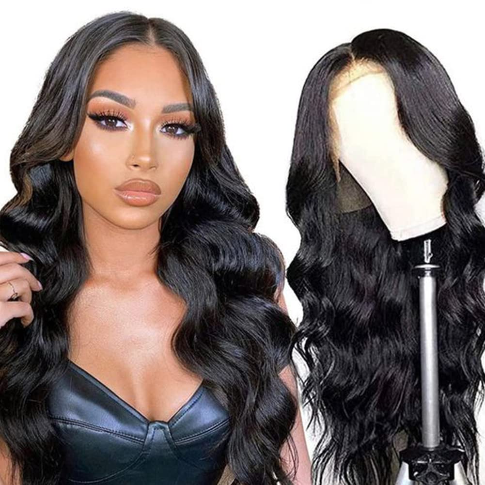 STOGEDEST Body Wave Lace Front Wigs Human Hair Pre Plucked with Baby Hair 180 Density Glueless Human Hair Wigs for Black Women 13x4 HD Transparent Lace Front Wigs with Natural Hairline 20 Inch