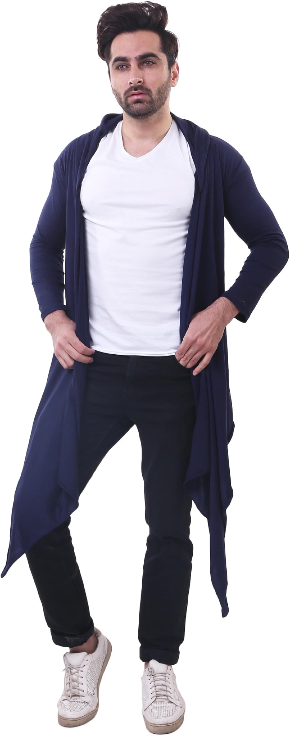 ddaspration Men Open Front Styles Hooded Cotton Shrug-picture-13