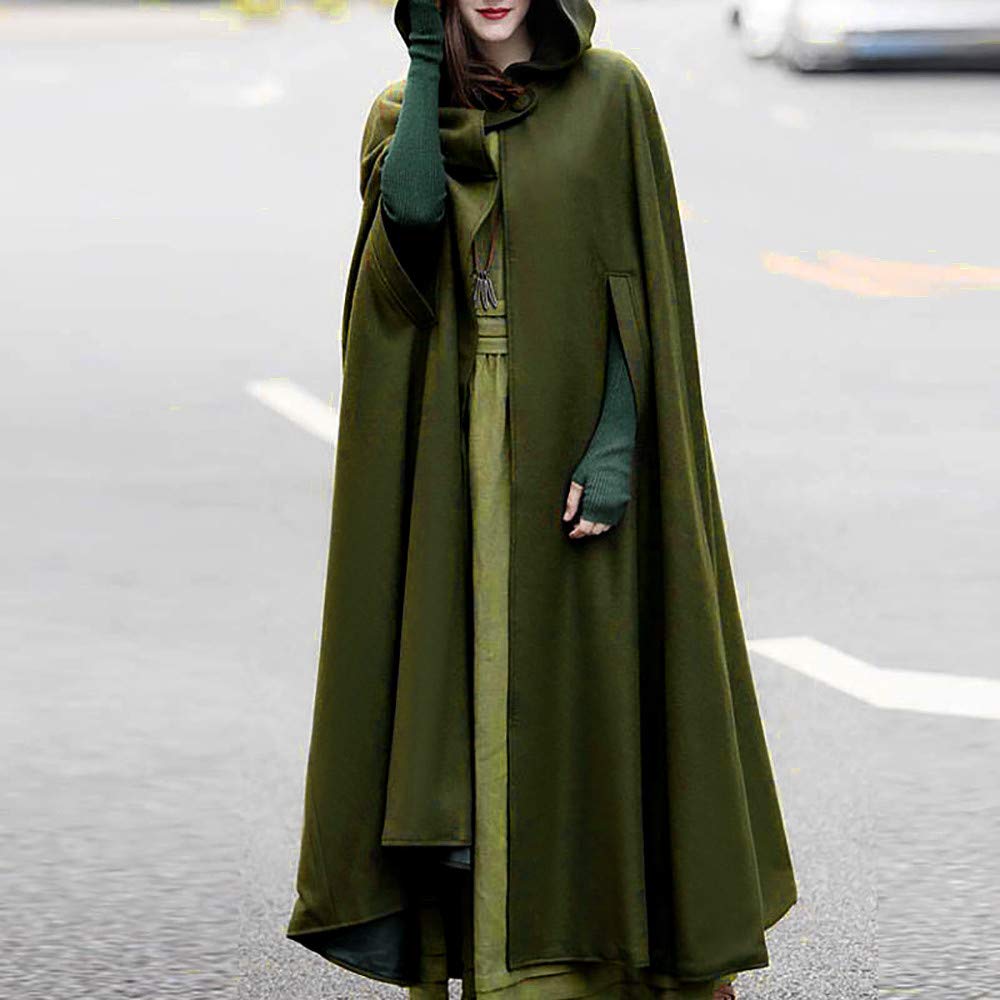 Cappotto Donna Caldo Cappuccio Senza Maniche Lungo Autunno Mantello Inverno