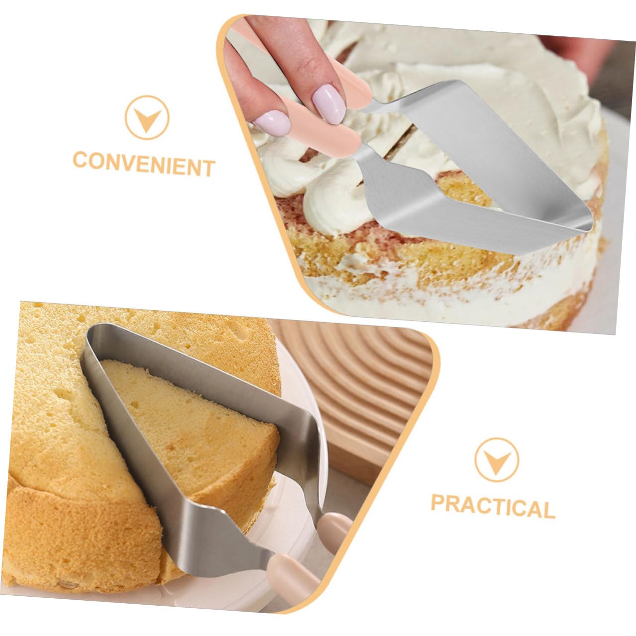 NUOBESTY Pince à Gâteau pour Transfert et Séparation de Parts en Acier Inoxydable 4pcs Outil de Découpe Solide et Facile à Utiliser lors de Mariages et Petits-déjeuners