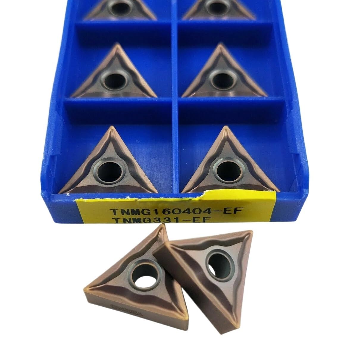 Lathe bits Cutter Inserts 10pcs TNMG160404-EF 205, TNMG160408-EF 205 Carbide Blade Turning Tool CNC Metal Tool Blade Processing Stainless Steel(TNMG160408-EF 205)