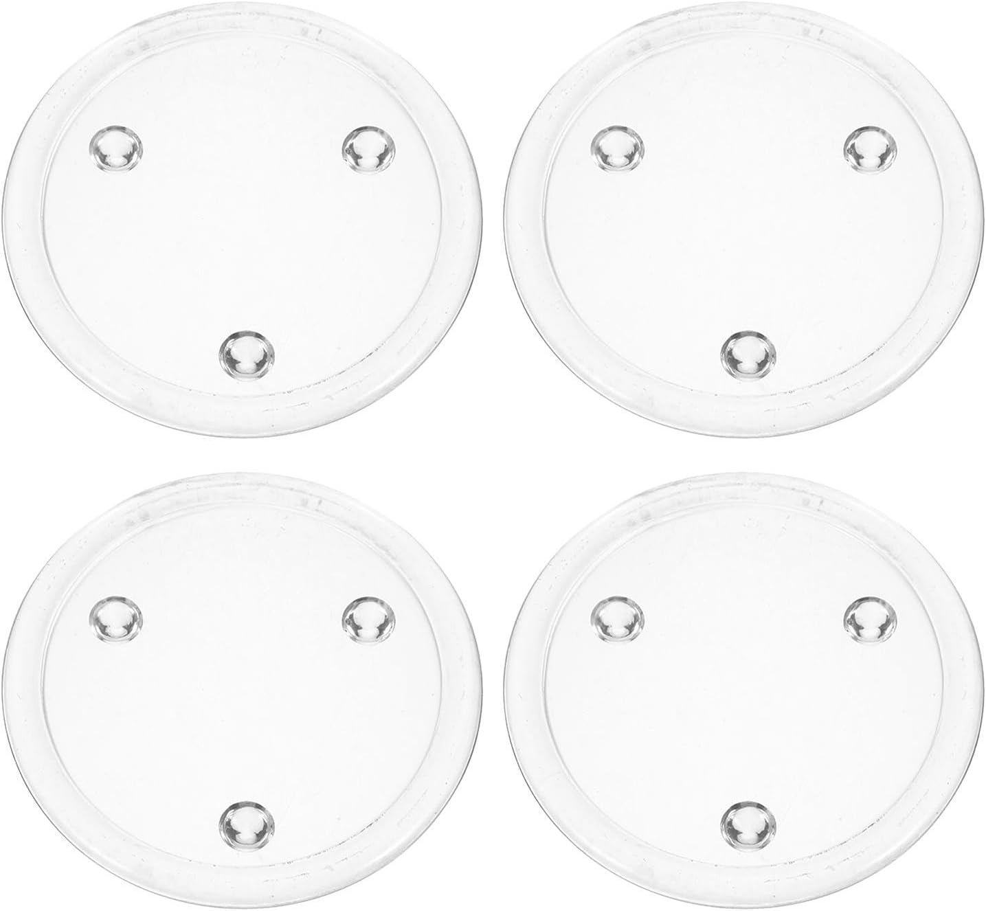 Candle Holder Tray Set Easy to Clean Elegant 4pcs Glass Round Wax Catching Candle Plates for Wedding Decor