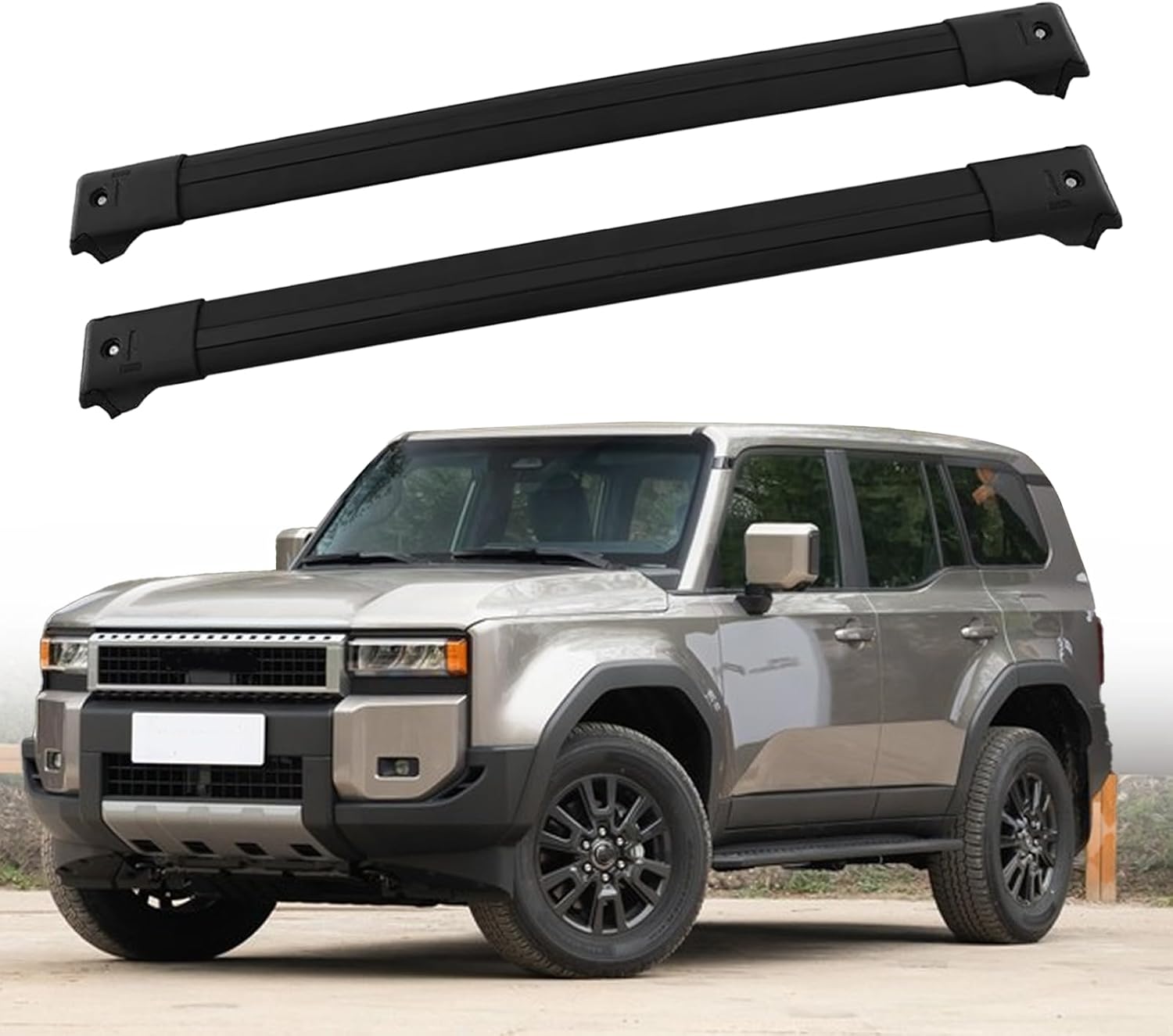 Roof Rack Rails Cross Bars Fits for Land Cruiser Prado J250 LC250 2024 2025 Rooftop Luggage Rack Crossbar Cargo Carrier 2Pcs (Style 1)