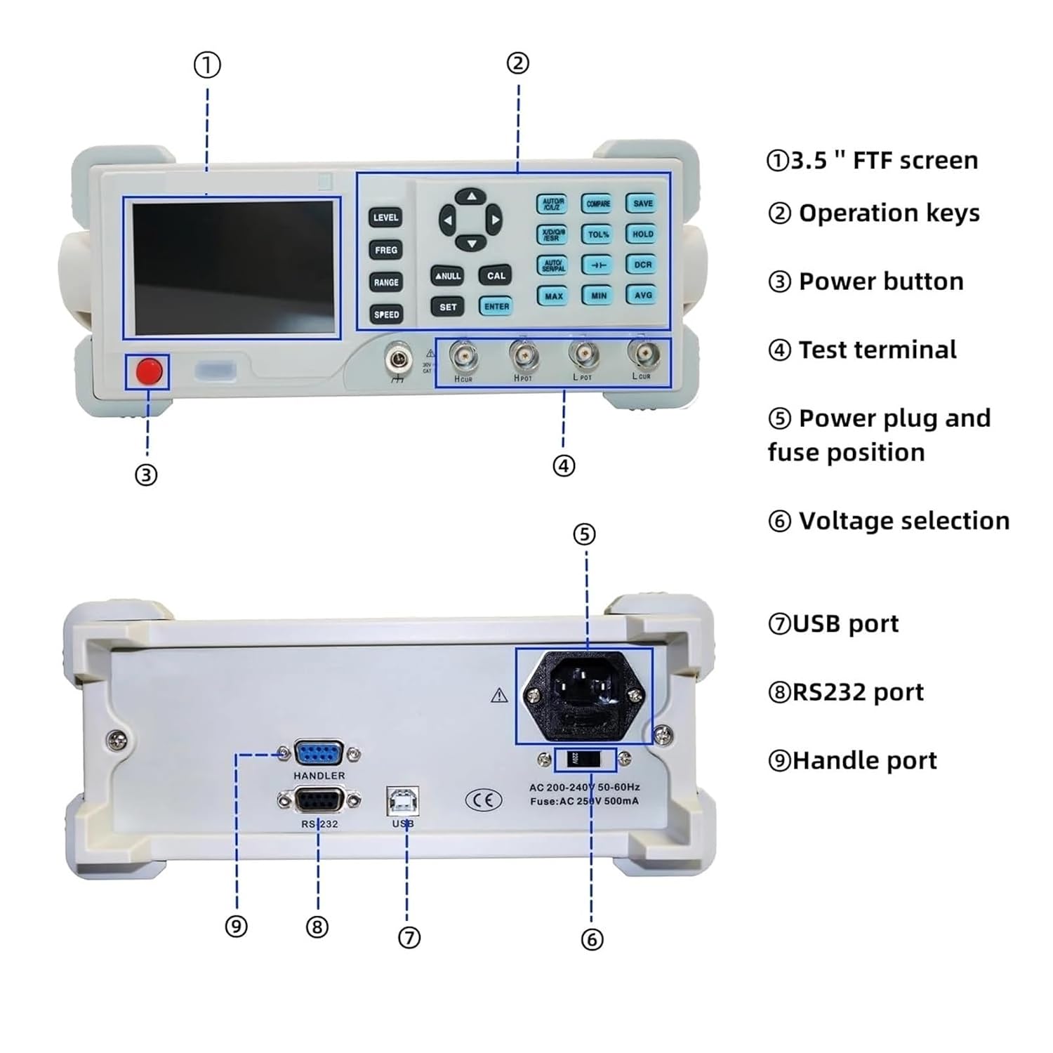 Electronic Load Desktop LCR Meter Continuously Adjustable Capacitance Inductance Test Instrument Electric(ET4401)