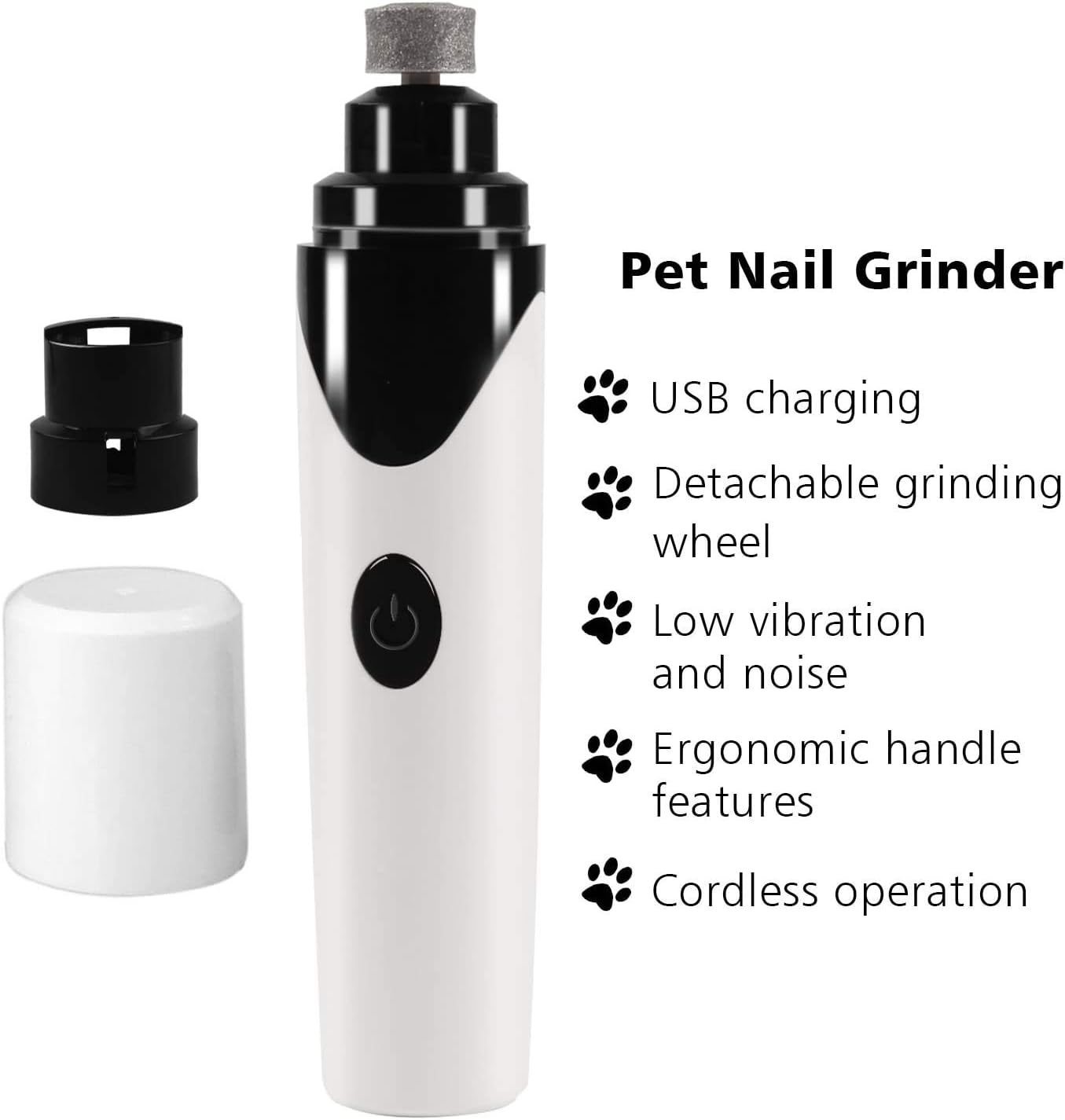 JOEJOY Electric Pet Nail Grinder Dog Nail Trimmer Clippers Rechargeable & Portable Grooming Trimming Shaping Smoothing Gentle Painless Paws for Dogs and Cats
