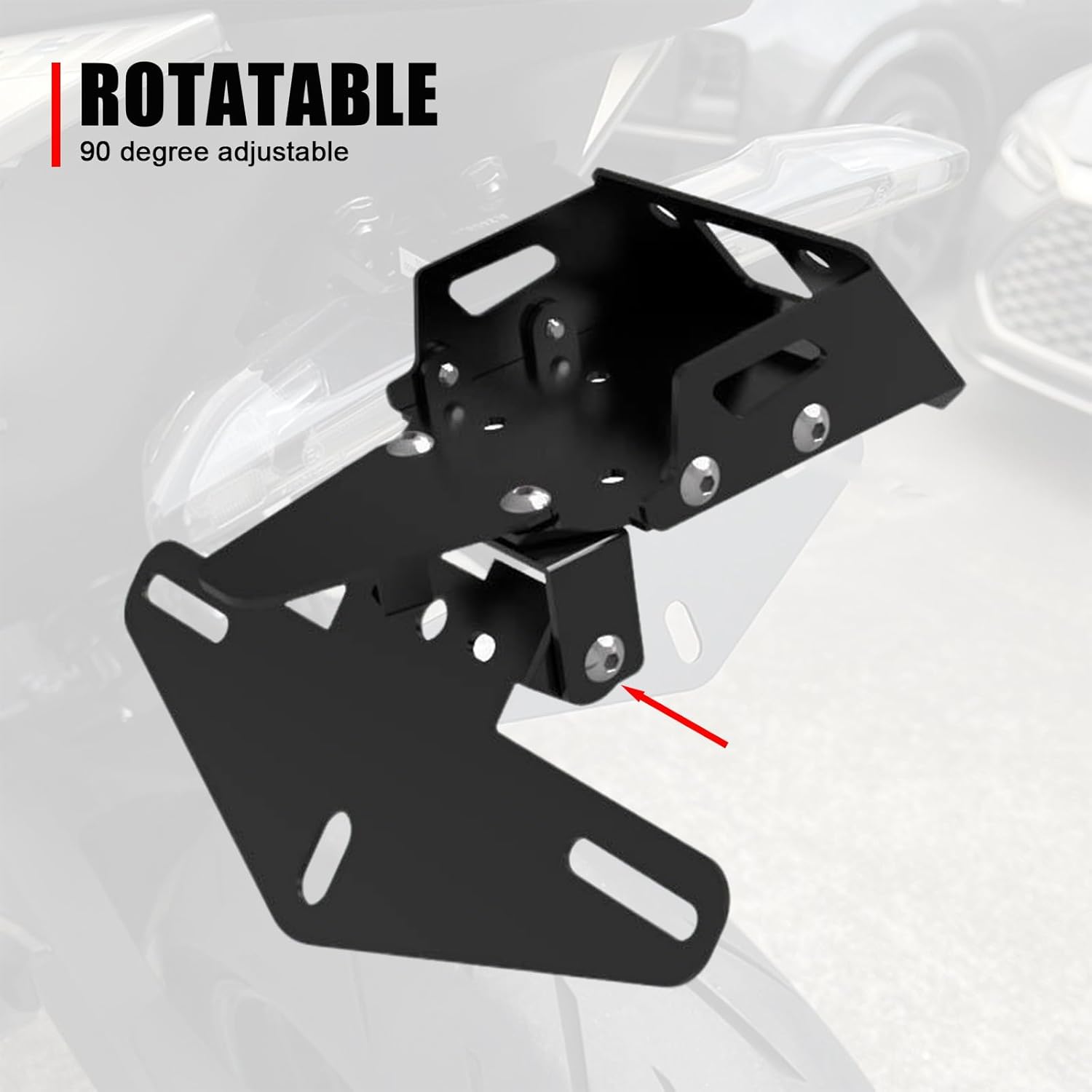 Adjustable Fender Eliminator Tidy Tail License Plate Frame Holder Compatible with CFMOTO 675SS/675NK 2025,Aluminum Alloy,Laser Cutting,Powder Coating,CFMOTO 675SS Accessories