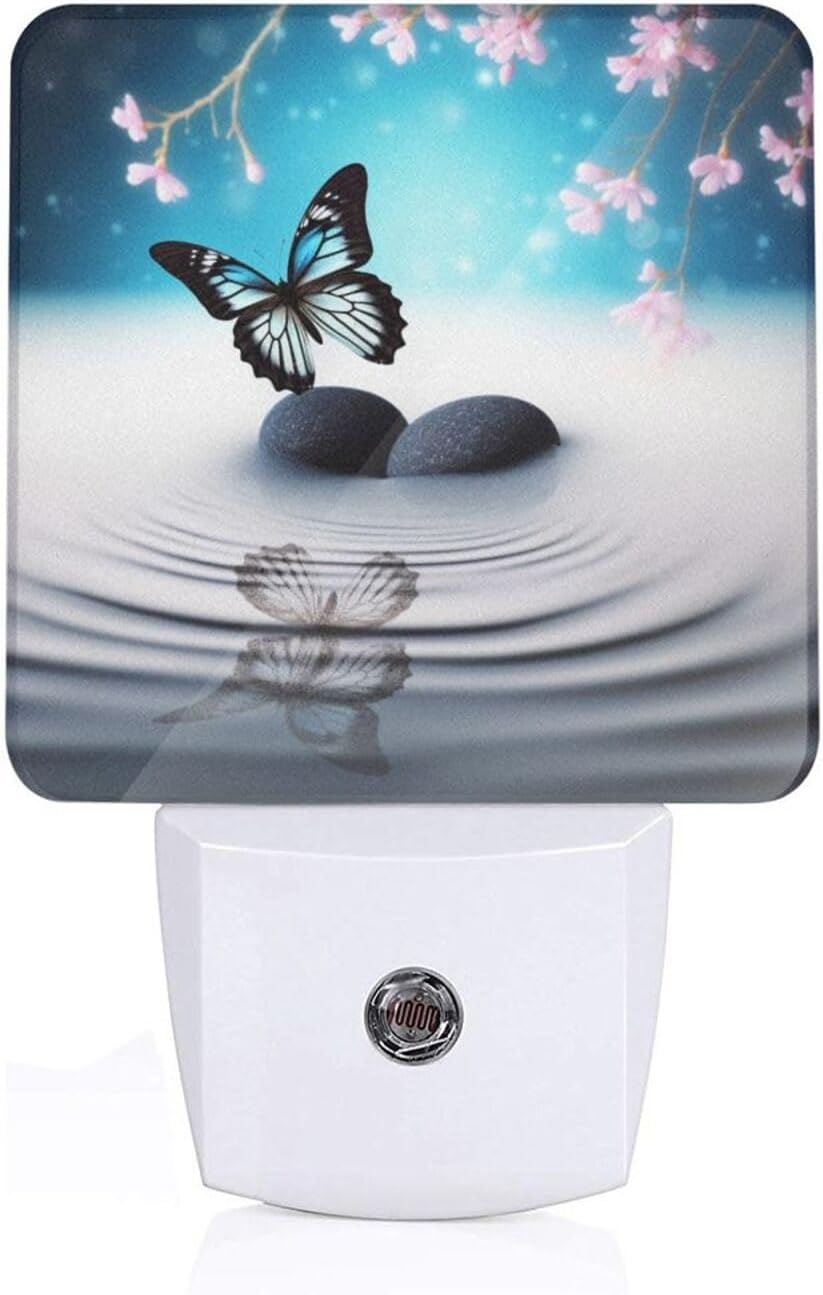 Bathroom Night Light, Zen Design Butterfly Print Night Lights,Suitable ...