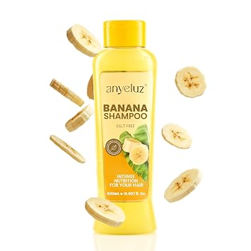 ANYELUZ Banana Shampoo for Dry Hair with Biotin & Keratin, 16.9 Fl Oz | Botanical Extracts, Daily Care, Healthy Shine, Salt & Paraben Free, All Hair Types