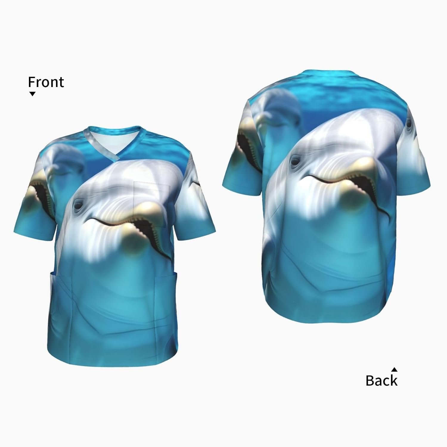 Professional Scrub Tops for Men, Classic V-Neck Workwear with 3 Pockets