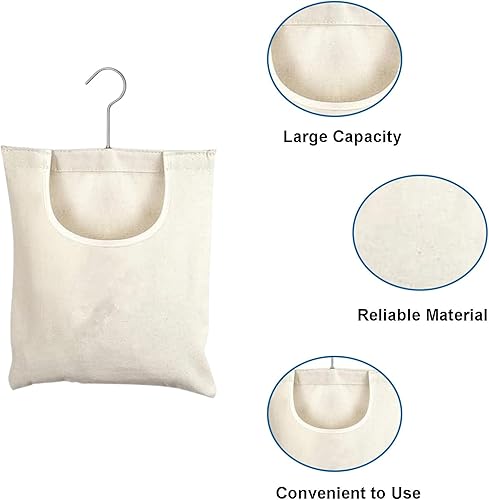 Ragyzity Bolsa de lona para ropa, color beige (13.33 x 11.25 pulgadas), cierre de cremallera, bolsa portátil para colgar en el hogar, balcón, viajes