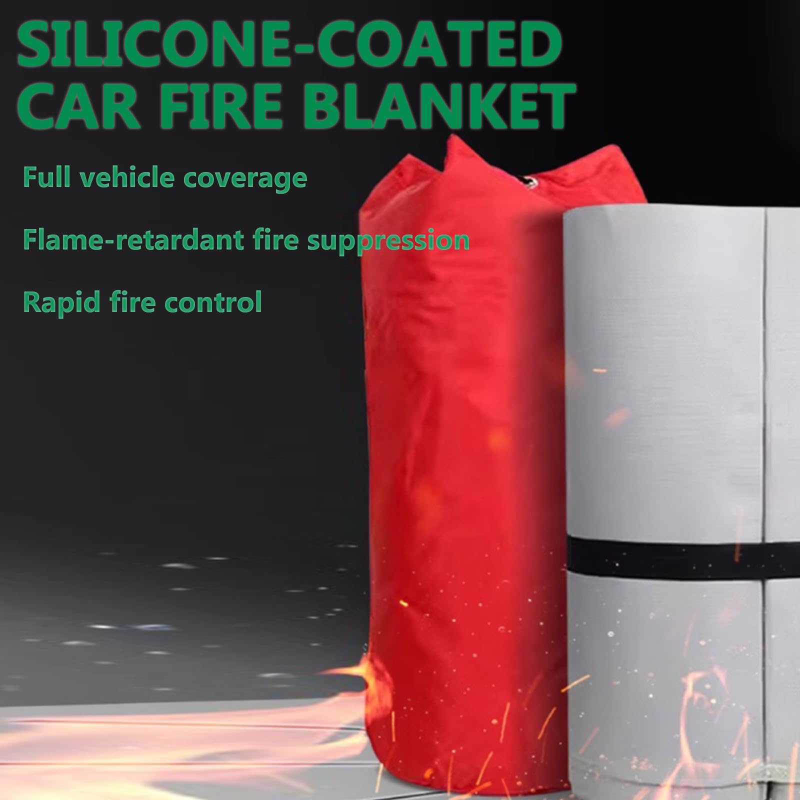 Cubierta De BateríA De Litio IgníFuga, Manta De Soldadura, Manta De Silicona para ExtincióN De Incendios, Manta IgníFuga para Scooter EléCtrico Y Bicicleta EléCtrica A