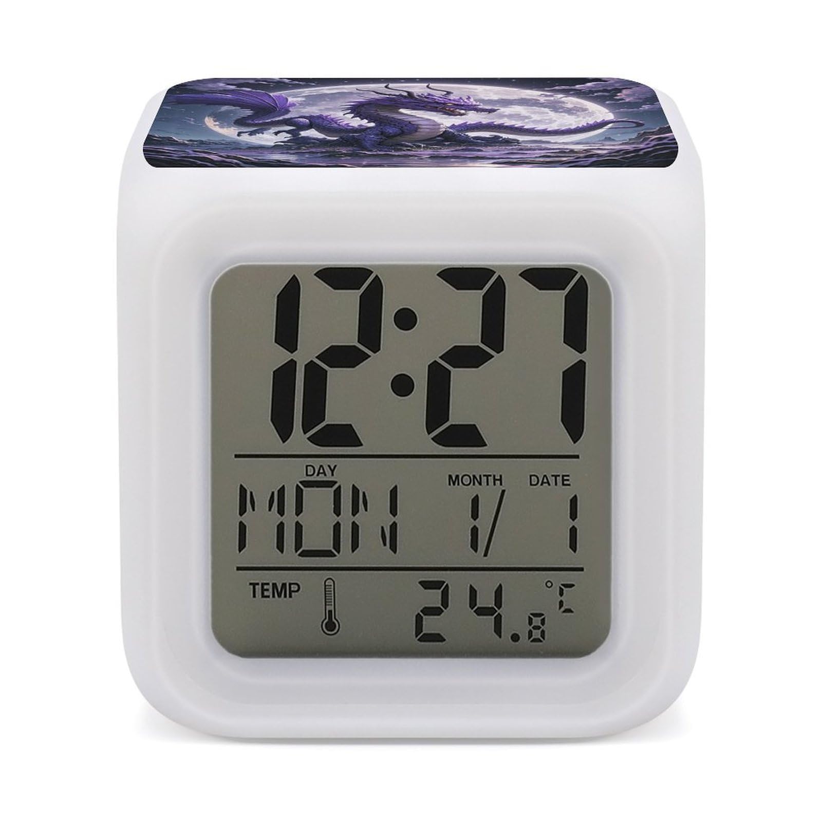 Reloj despertador de escritorio ideal para regalo infantil con diseño de luna mística
