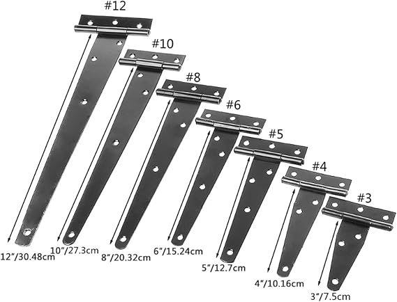 Hinges Black Paint T Shape Triangle Hinge Cabinet Shed Wooden Door Gate Hinges Hardware (Size : 4 Inch)