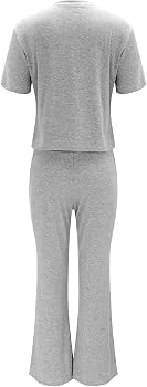 Ensemble 2 Pièces Femme Style Skims - Haut Court Manches Longues + Pantalon Large, Tenue Confort Aéroport