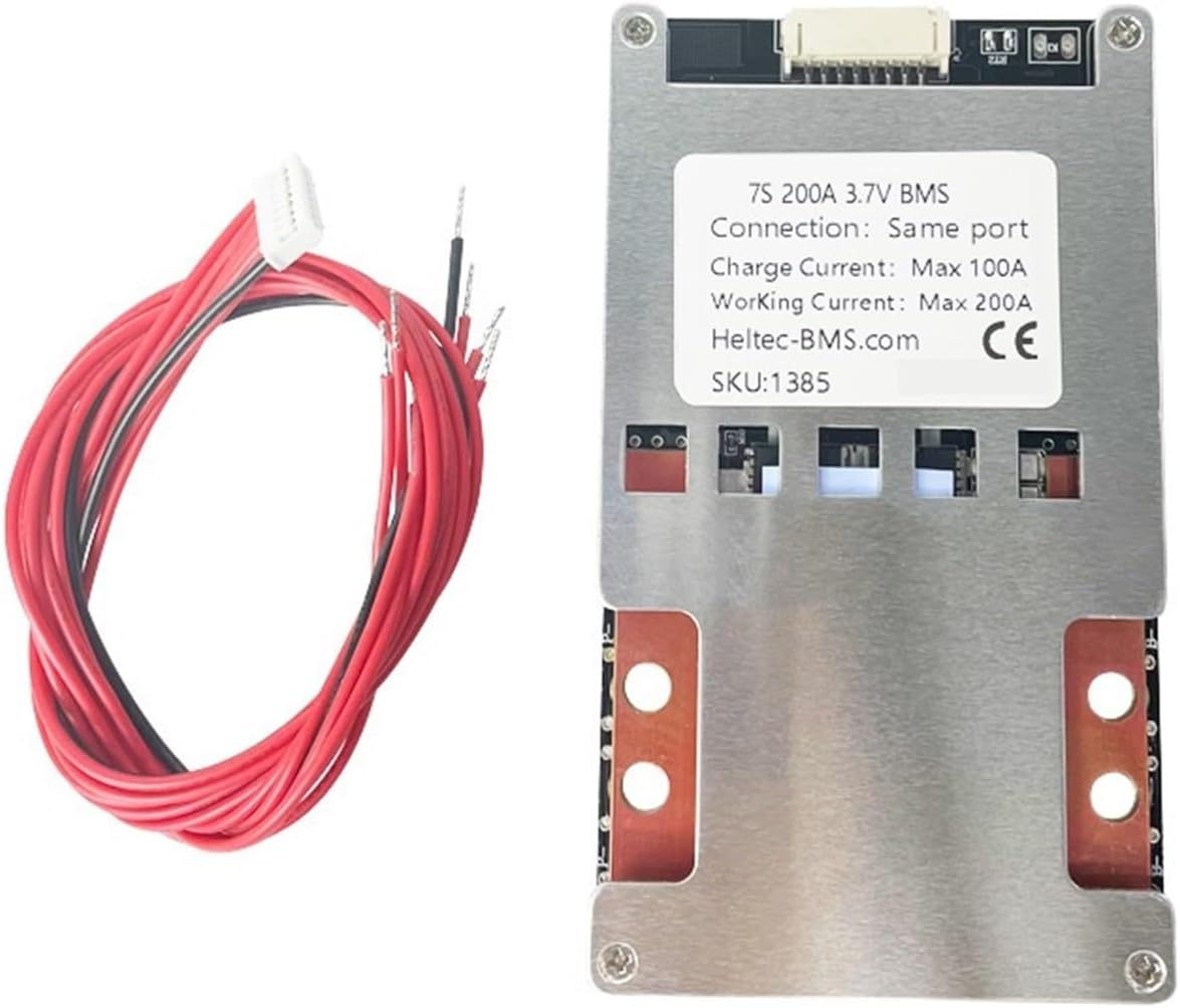 Battery Equaliser 6S 7S BMS 200A 300A 350A 3.7V Li-ion Battery Protection Board for 6000W high-Power Inverter, Solar Energy Storage, 24V car Start (Color : 7S 200A 3.7V Same)
