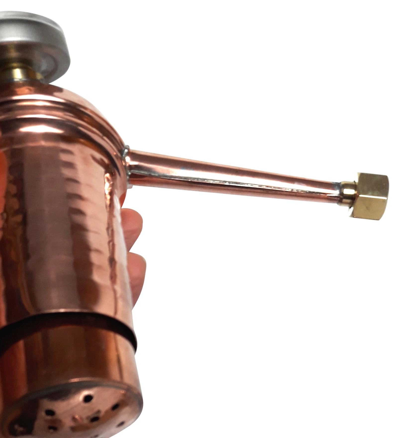 Destille 0,5 Liter Modell Kalif mit Aromakorb, Thermometer und Spiritusbrenner | Destillieranlage für Hydrolate (Pflanzenwasser)