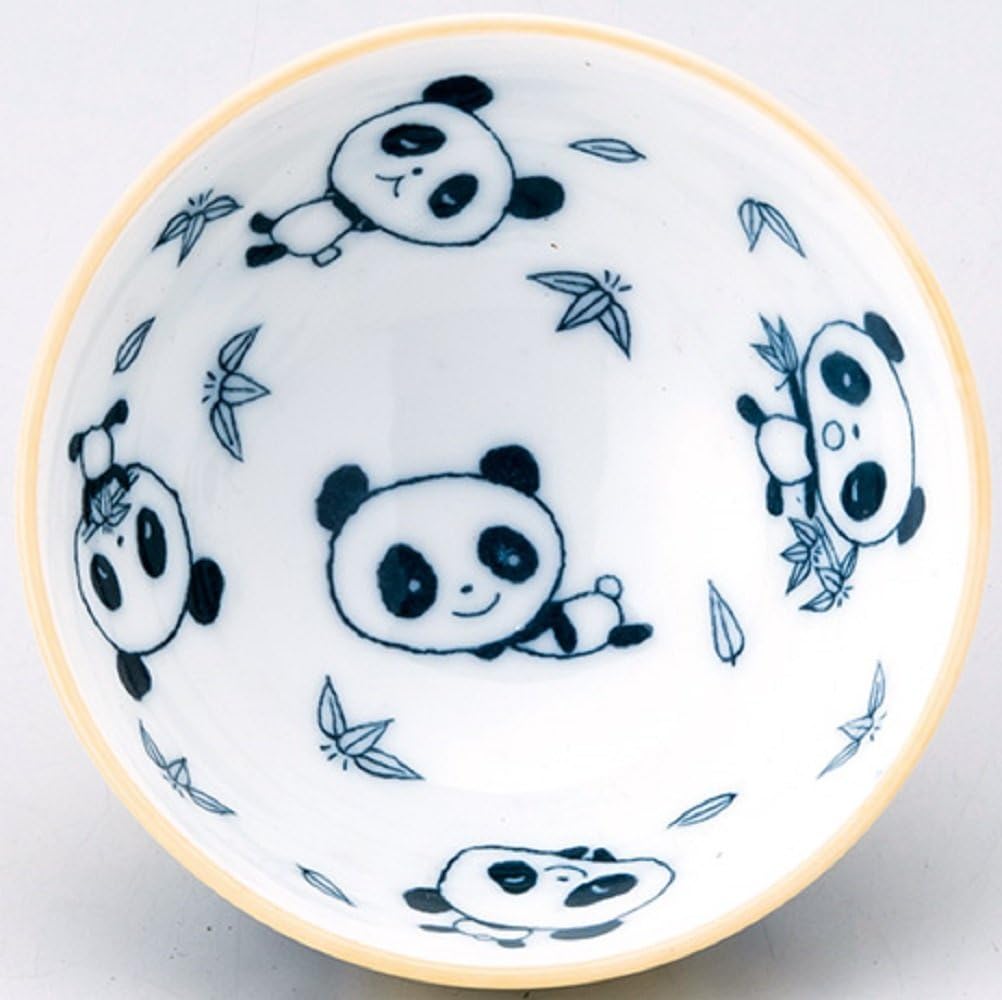 見谷陶器 中古 パンダお茶碗 イエロー