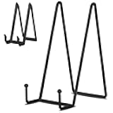 5 Pack 8 Inch Plate Holder Display Stands, Large Metal Black Frame Stand for Picture, Book, Photo Easel, Creation, Collectibles