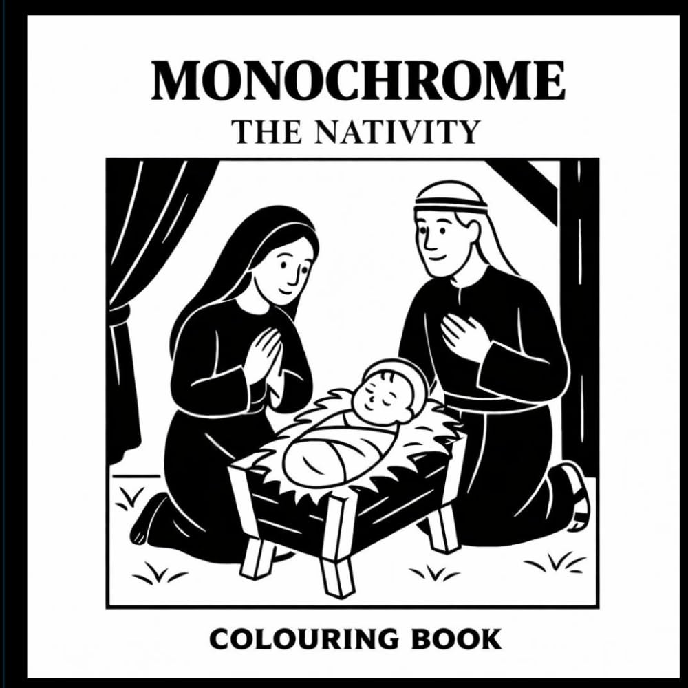 Monochrome Colouring Book: The Nativity
