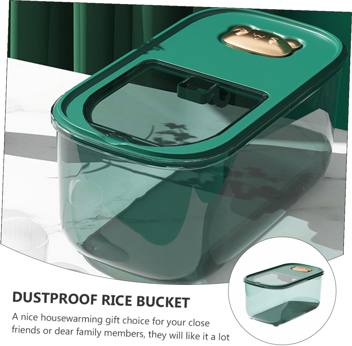 Multi-function Rice Storage Box 10lb Thickened Sealed Plastic Rice Bucket Moisture-proof Grain Container for Kitchen Pantry Food Storage